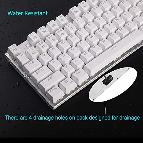 Huo Ji E-Yooso Z-88 Mechanical Gaming Keyboard Usb Wired, Programmable Rgb Backlit, Red Switch - Linear, Metal Panel, 104 Keys For Mac, Pc, White #TOP4