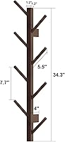 Vista 15 de Perchero vertical de bambú para pared, perchero vertical de bambú para pared, árbol, perchero, perchero flotante para sombreros, chaquetas, bolsos