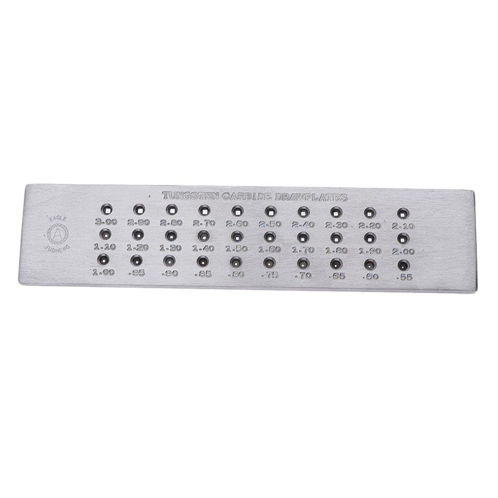 Strumento per gioielli con trafila in filo metallico quadrato a 30 fori in carburo di tungsteno 0,55-3 mm