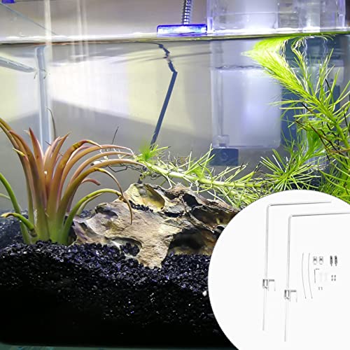 Totority Fish Tank Lighting Holder Bracket Support Aquarium Light Rack Led Light Lamp Aquarium Light Stand Kit Silver #TOP7