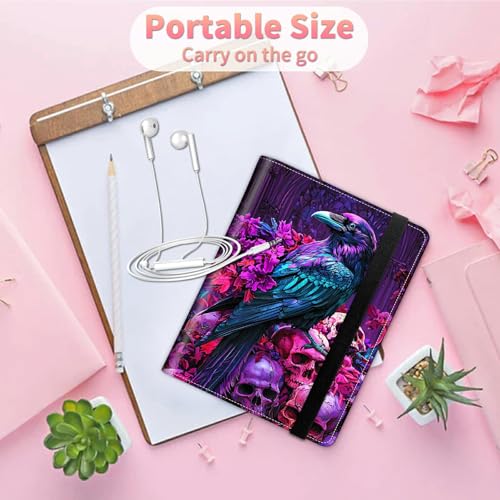 Image of Wedding Albums 4x6 120 Pockets Photos with Strong Elastic Band, Small Mini Albums Sheet Protector Folder for Photos, Album for Family Anniversary Women Men Vacation Gift, Black Eagle Skull
