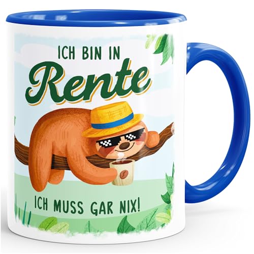 MoonWorks® Kaffee-Tasse Rentner Spruch Ich bin in Rente Ich muss gar nix! lustiges Geschenk zur Rente Ruhestand We ...
