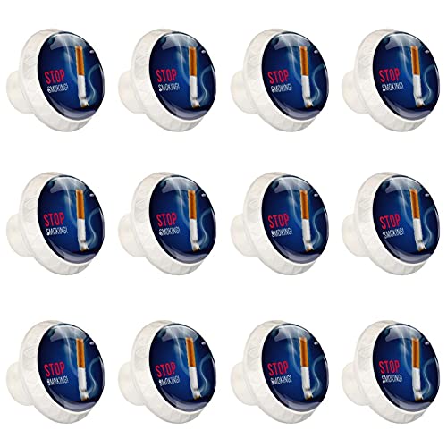 12 PCS blanco redondo cajón manija fondo azul sin tabaco día