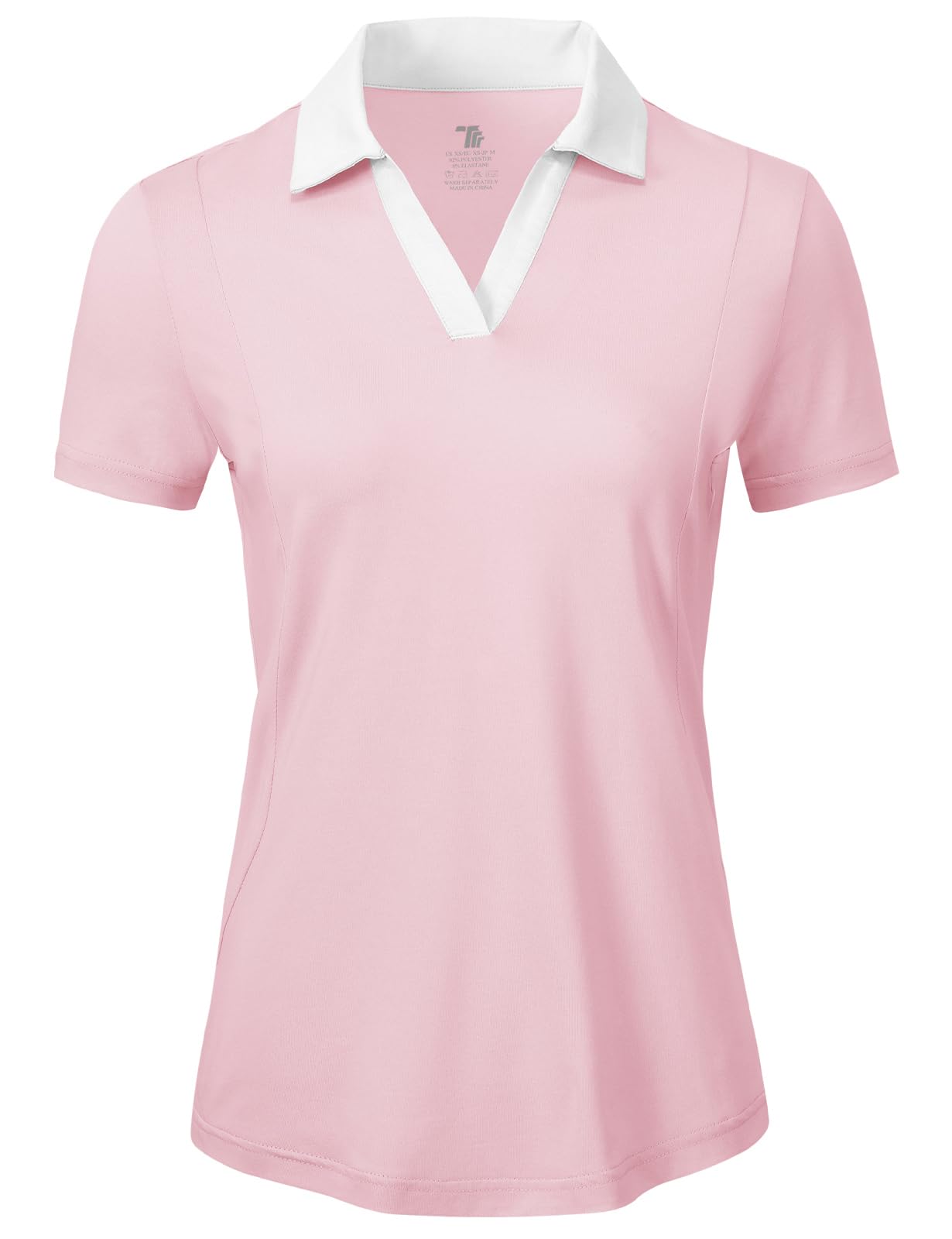 BGOWATU Women's Short Sleeve Golf Tennis Polo Shirts V Neck Collared Workout Tops UV Protection Dry Fit