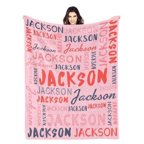 Personalized Name Blanket Customized Baby Blankets for Girls Boys Adults Monogrammed Blankets and Throws Christmas Birthday Mothers Fathers Valentines Day Gift