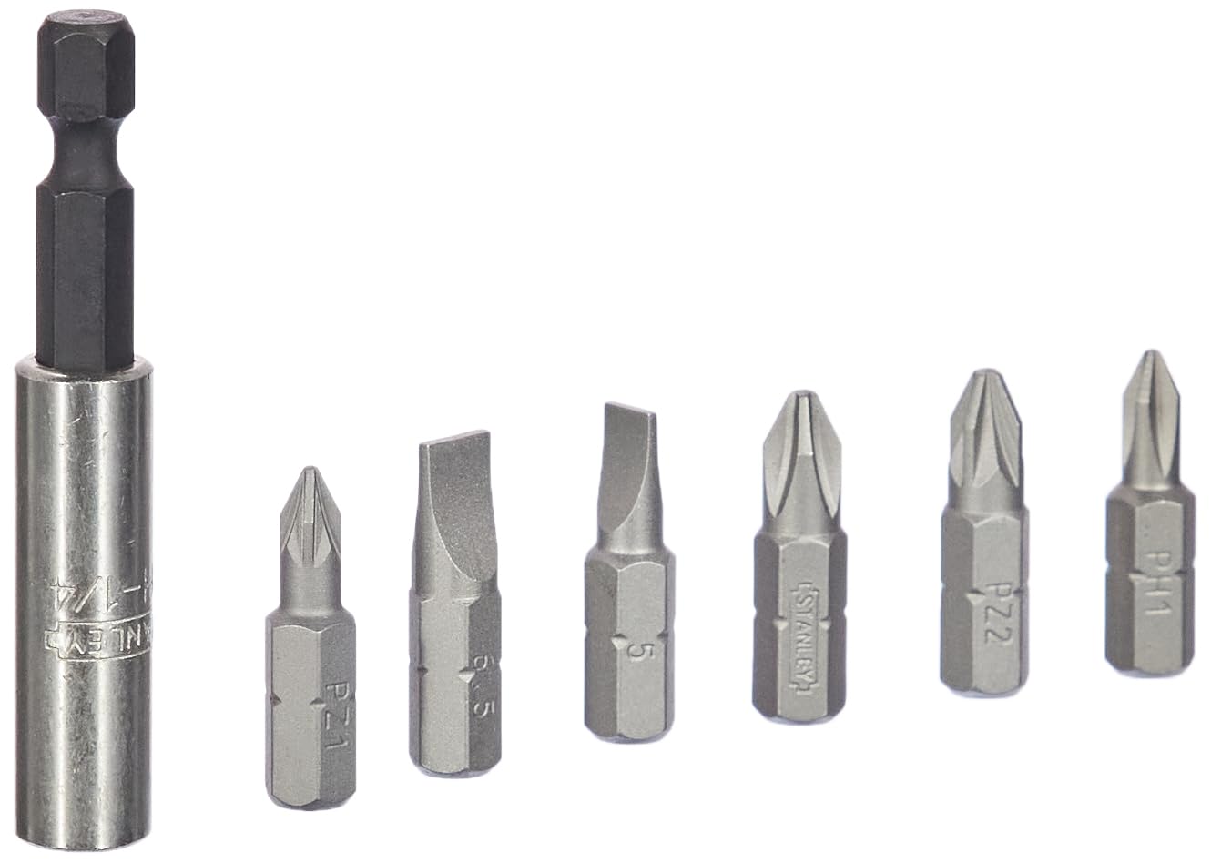 Stanley Bit-Set 6-teilig – Mit Magnetischem Bithalter, Bits: Schlitz, PH, PZ, Praktische Aufbewahrung