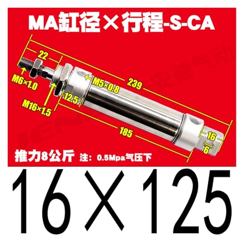 Cilindro mini neumático MA de acero inoxidable para sistemas de embalaje y montaje continuo 3