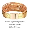 Fesciory Leather Wrap Bracelets for Women, Boho Leopard Multi-Layer Crystal Beads Cuff Bracelet Jewelry (Short) #3