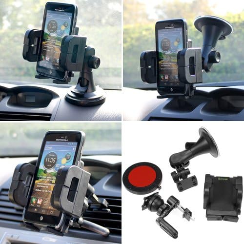 iKross 3in1 Car Vehicle Windshield / Dashboard / Air Vent Mount Holder for Samsung Galaxy Note N7000, Galaxy Note 2 N7100,, Galaxy S3/S III, Galaxy S2/S II, Galaxy Stellar, Galaxy Victory 4G LTe and Other Android Smartphone, Window Cell Phone