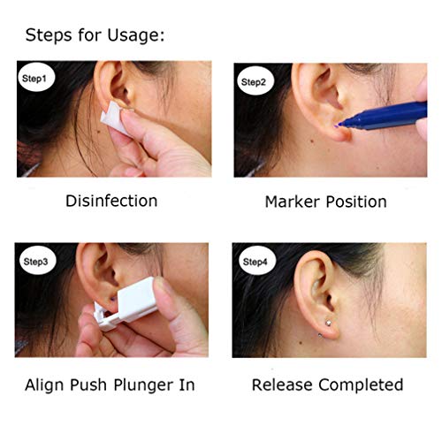 Ear Piercing Gun Disposable Self Mixed Colors Ear Piercing Gun Kit Safety Ear Piercing Gun Kit Tool For Girls Women Men (Gold) #TOP4