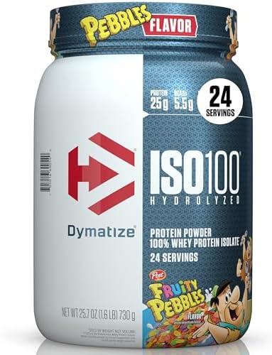 Dymatize x Fruity Pebbles ISO100 Whey Protein Powder Isolate, 25g...