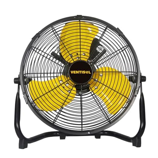 VENTISOL 12 Inch 1560 CFM High Velocity Heavy Duty Floor Fan with 3 Powerful Speeds,Portable Metal Fan,180°Tilting Quiet Shop Fan for Commercial, Residential, Gym, Home Use- ETL Listed, Black