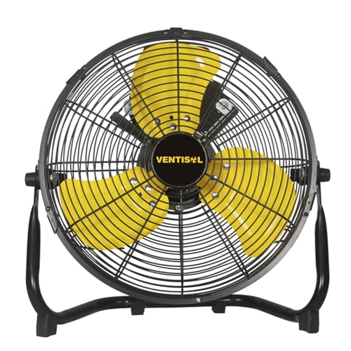 VENTISOL 12 Inch Portable Floor Fan, 3 Speed Metal Industrial Shop...