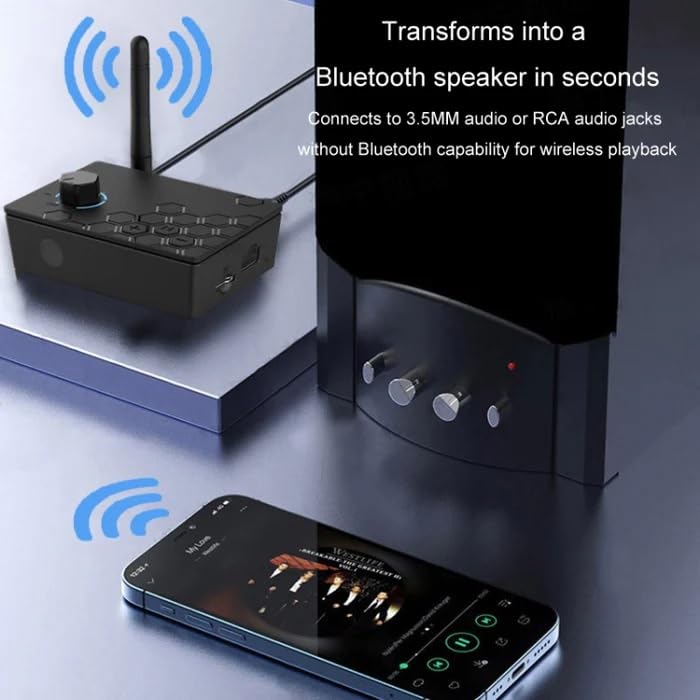 Image of MICROWARE Bluetooth 5.4 Receiver Digital to Analog Card U Disk Converter Adapter with Remote Control(Coaxial Conversion)