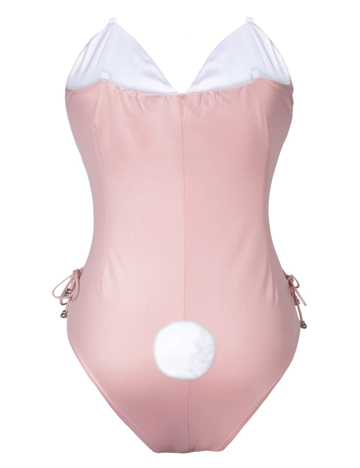 Womens Bunny Costume Girl Suit Senpai Cosplay Anime Role Costume One Piece Bodysuit Stockings Set: 3X-Large Pink-removable Padded