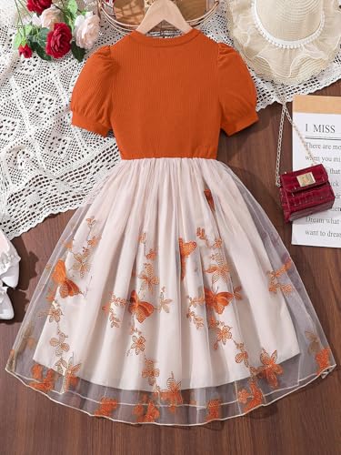 Image of TAGAS Girls Embroidery Pattern Cap Sleeve A-line Knee-Length Dress