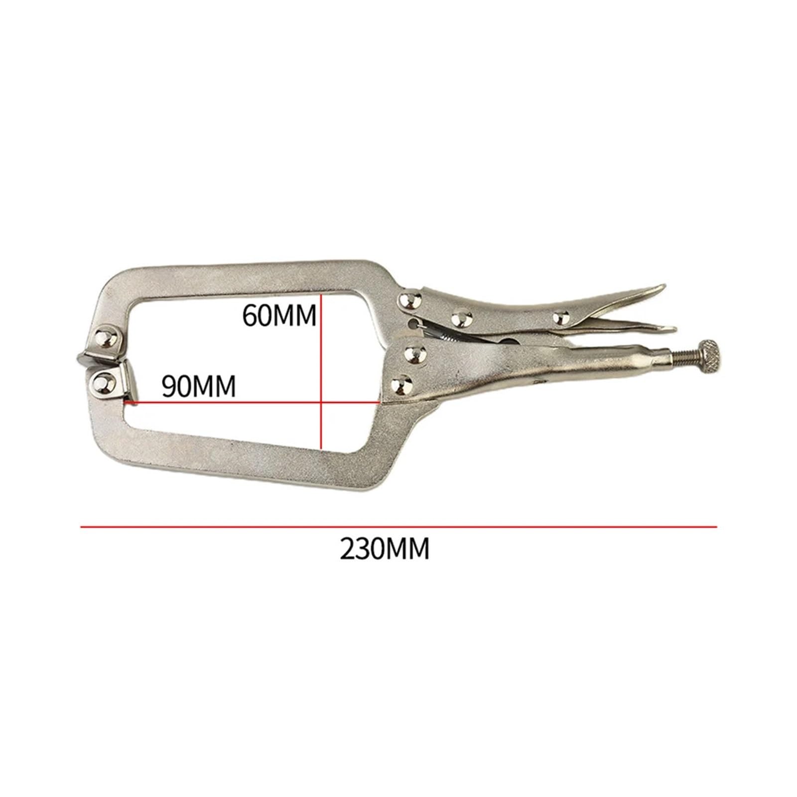 Pinza de acero C de 9 pulgadas con bloqueo de tornillo de banco de soldadura, pinza de soldadura resistente, herramienta de localización de espiga de madera de precisión para carpintería, metalurgia y