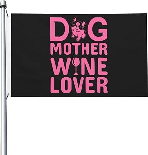 Dog Mother Wne Lover Flag 3x5 Ft Double-Sided Durable Outdoor Vivid Color Decorative Banner Home Yard Flags for All Seasons