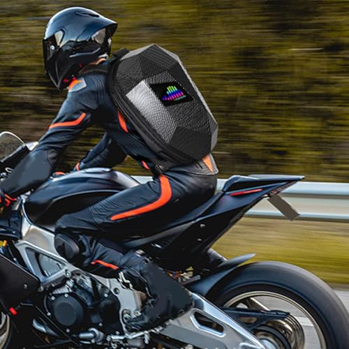 Sac à dos LED étanche et rigide à écran programmable USB pour cycliste - 6