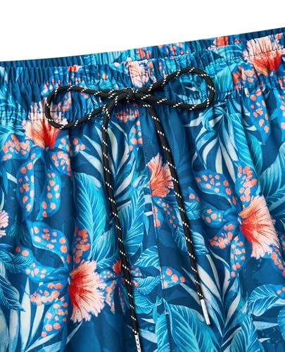 Image of Gleeease 7inch Mens Swim Trunks 2 in 1 with Compression Liner Pockets Drawstring Quick Dry Stretch Lined Funny Beach Pool