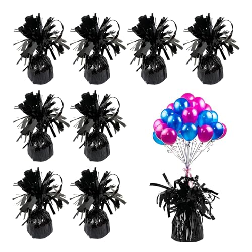 8PCS Heavy Balloon Weights, Helium Balloon Weights for Birthdays Parties, Events & Celebrations, Birthday Party Balloons Accessory, Black