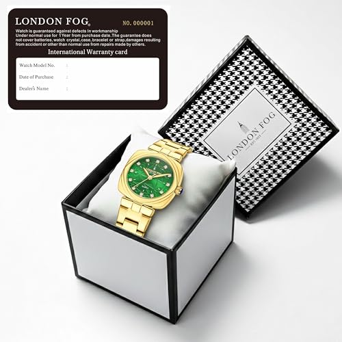 Image of London Fog Salisbury Collection Watch for Women with Geometric Patterned Dial, Crystal Hour Markers Quartz Movement and Stainless Steel Strap - LFW20001