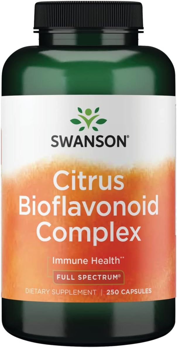 Swanson Full Spectrum Citrus Bioflavonoid Complex Immune and Antioxidant Supplement for Adults Seeking Enhanced Vitamin C Absorption - 50% Standardized (250 Capsules)