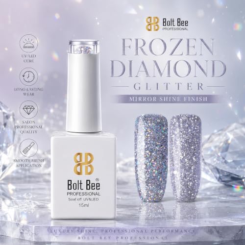 Image of BOLT BEE 15ML Gel Nail Polish 1Pc Clear Pink Glitter Nail Polish Soak Off UV LED Nail Gel Polish Nail Art Starter Manicure Salon DIY at Home, 0.5 OZ (1) (91)