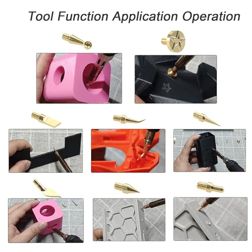3D Printer Smoothing Kit – Finishing & Smoothing Tool with Temp Control Display for ABS, PETG, TPU, PLA Models – Soldering & Welding Iron for 3D Printing & 8pcs Soldering Iron Tips (Smoothing Kit)