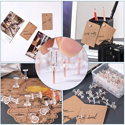 Reißzwecken Transparente Reißnagel mit Plastikbox Pinnadeln Pinnwand Nadeln für Korkplatte, Landkarte, Fotos, Haus, Handwerke,Wandkarten,Bulletin Board