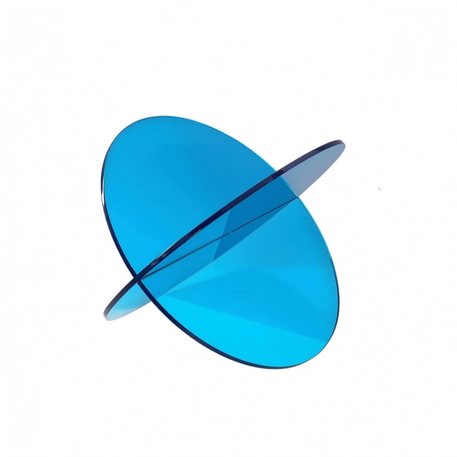 Minimalist Acrylic Rack Curved Acrylic Book Rack Slanted Sculptural Book Holder Polished, Blue-picture-25