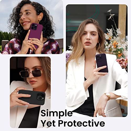 Ornarto Compatible With Iphone 14 Pro Max Case 6.7, Slim Liquid Silicone 3 Layers Full Covered Soft Gel Rubber Phone Case Protective Cover With Microfiber Lining 6.7 Inch-Black #TOP6