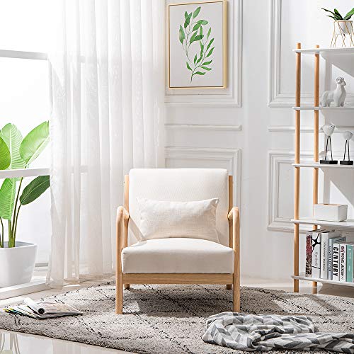 Joybase Lounge Arm Chair, Mid Century Modern Accent Chair, Wood Frame Armchair For Living Room, Bedroom (Beige) #TOP7