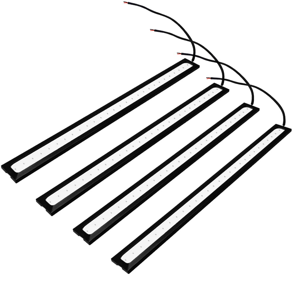 2/4PCS 170mm LED Light Strip, Universal Waterproof Car DRL Daytime Running Lights COB LED Strip Tube Fog Light Neon Light Bar Car Front Lights Decorative Lamp for Truck Boat Bike (4PCS,Blue)