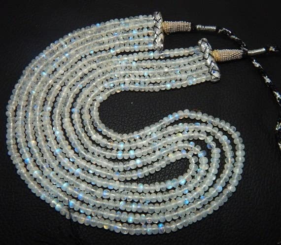 Perles de lune arc-en-ciel AAA rondelles de 4-5 mm de qualité gemme supérieure