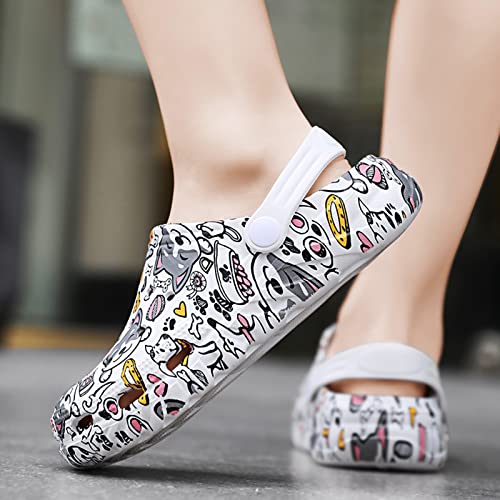 Children's Garden Clogs Sandals Beach Pool Shower Outdoor Shoes Boys Girls Fun Cartoon One Foot Stirrup Lightweight Slippers Baby's Gift White 36 #TOP4