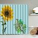 Tortue Tournesol Corail Rideau de Douche Fond Bleu Blanc Design créatif Salle de Bain décoration écran étanche S.7 150x200cm