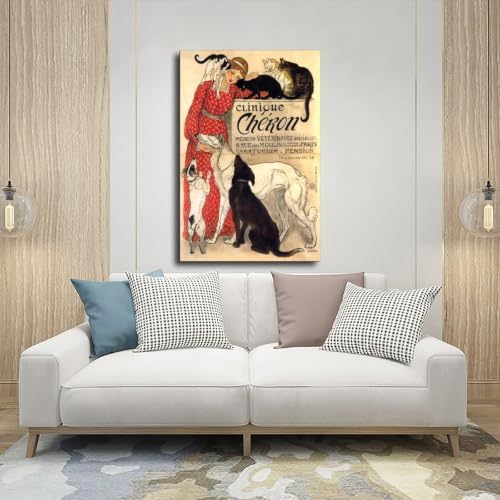 Toile Clinique Cheron Steinlen solution décoration murale rapide avec cadre - 5