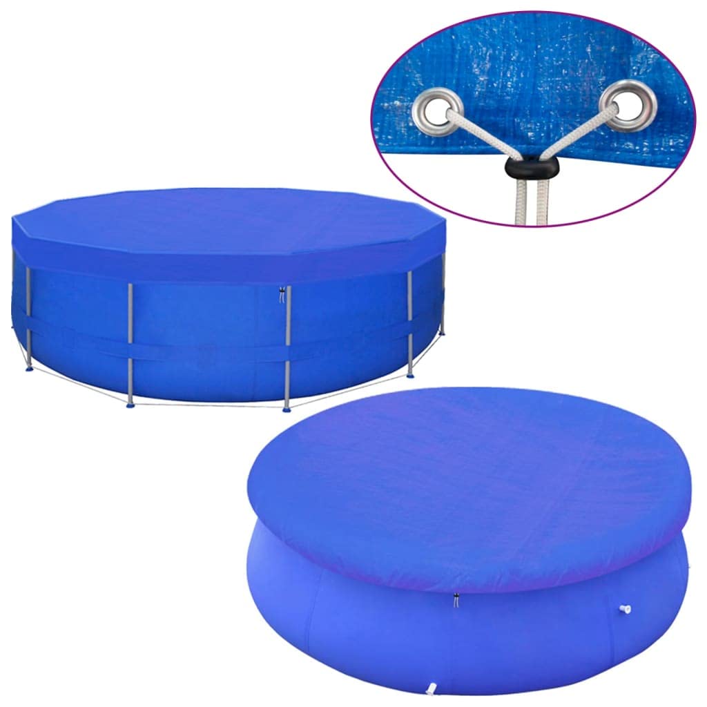 Mangloder - 2 teloni di copertura per piscina, in polietilene, rotondi, 540 cm, 90 g/m², colore blu scuro, protezione dallo sporco, impermeabile, per giardino, esterno, estate