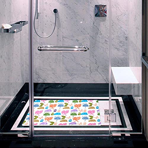 Tapis de bain antidérapant 40 x 70 cm lavable avec trous drainage - 7
