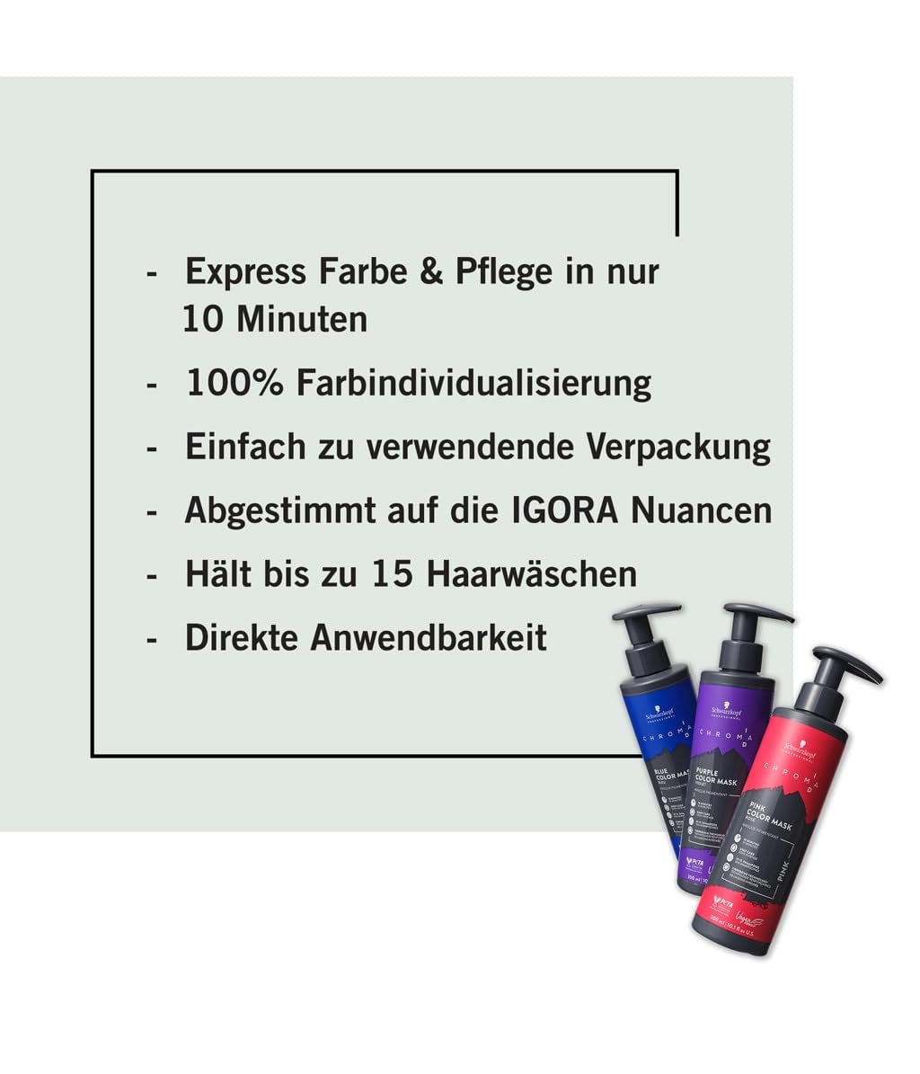 Schwarzkopf Professional CHROMA ID Bonding Color Mask Semi Permanent Mix And Tone Color System Toning Enhancing Refreshing Intense Care Deep Conditioning Shine Vegan Formula 8-46 Glazed Caramel 300 ml