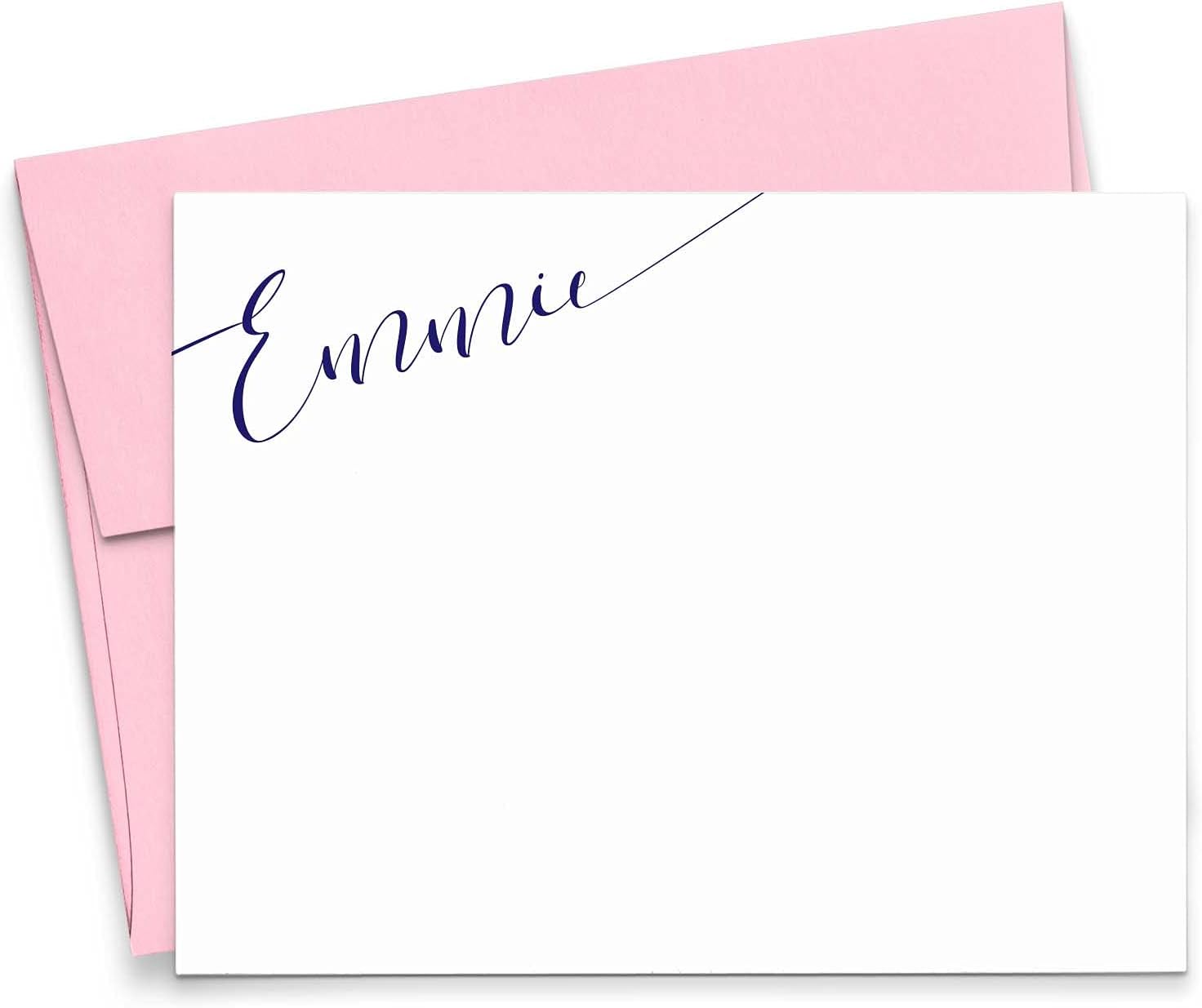 Calligraphy Personalized Stationery Set, Personalized Note cards, Stationery for women, Your Choice of Colors and Quantity