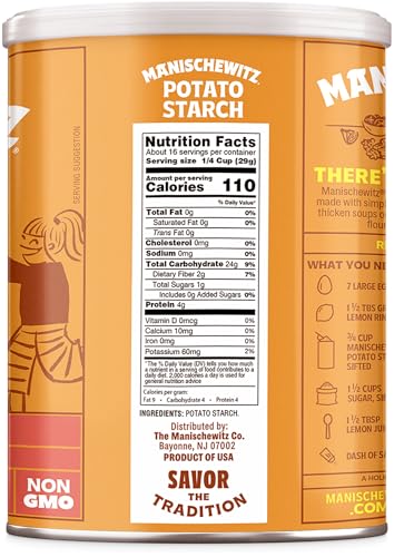 image for Manischewitz Bulk Potato Starch, 16oz (4 Pack = 4 Pounds) | Resealable