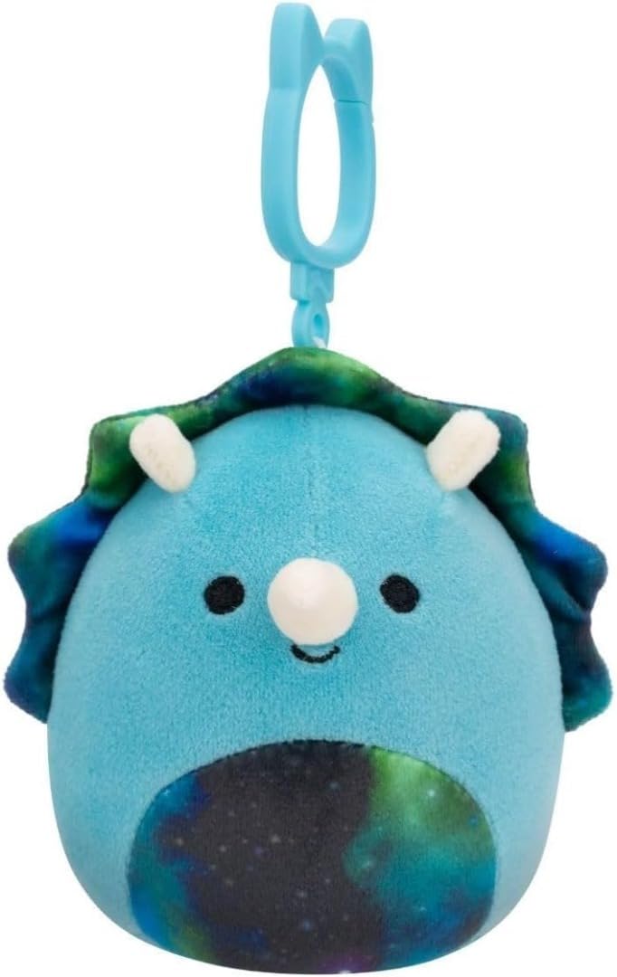 Squishmallows 3.5 Inch Clip-on Plush - Vilmos The Triceratops, Blue - Image 2