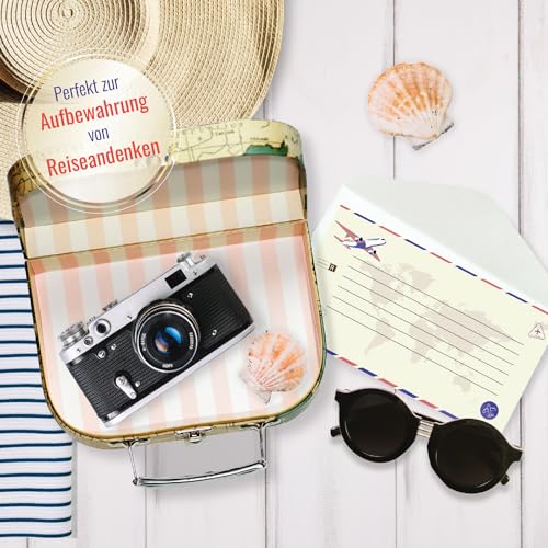 Vielseitiger Geschenkkoffer für Geldgeschenke, Reiseutensilien und Souvenirs. Perfekt für Geburtstage, Reisen und besondere Anlässe. Ideal für Geldgeschenke. Inklusive Grußkarte.