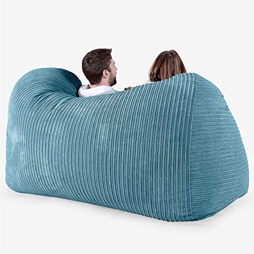 Lounge Pug, Riesen Sitzsack Couch, Sitzsack Sofa, Cord Türkis – Bild 5