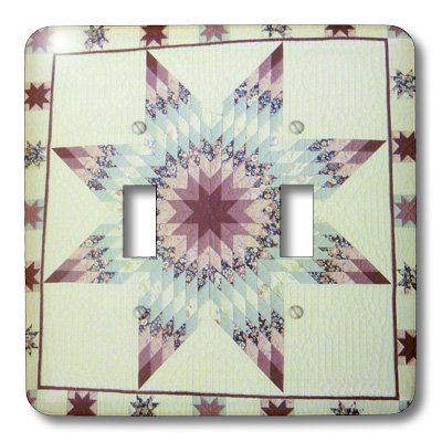Interrupteur à baïonnette Patchwork Star rose et bleu 3dRose LSP_34793_2 - 3