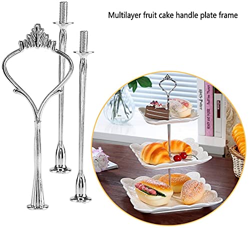 Poignée de support de cupcake multi-couches avec kit de fixation stable argent - 4