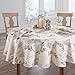 Elrene Home Fashions Holiday Tree Trimmings Wrinkle Resistant Fabric Christmas Tablecloth, 60