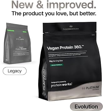 Protein Works | Vegan Protein 360 - Platinum, Strawberries & Cream, 1kg | 100% Plant Based, Premium Quad-Protein Blend, Omega 3, Electrolytes, Probiotics, 26 Vitamins & Minerals, 166 Health Benefits